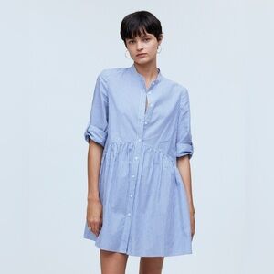 Madewell Button Front Gathered Mini Dress
